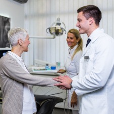 Woman meeting a dentist