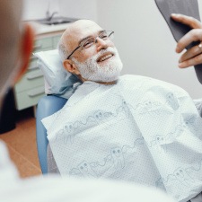 Man smiling in the dental chair